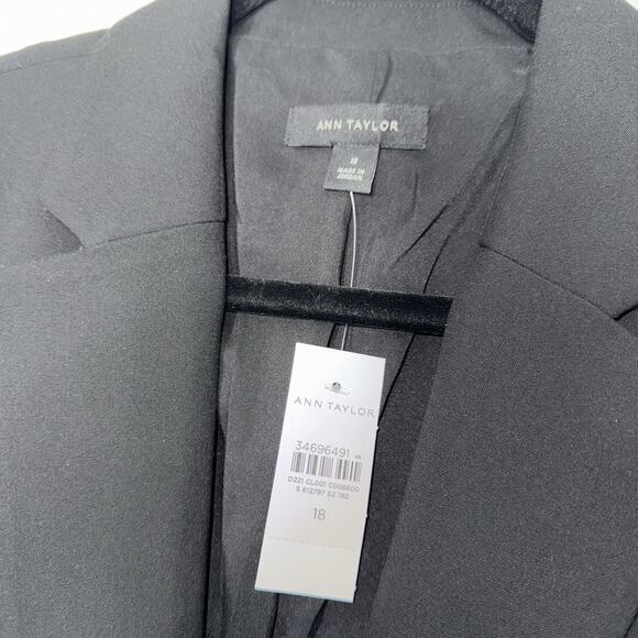 Ann Taylor Women’s The Notched One Button Blazer in Seasonless Stretch Black 18 - Picture 5 of 6